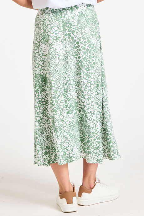 Ditsy Print Jersey Button Through Skirt
